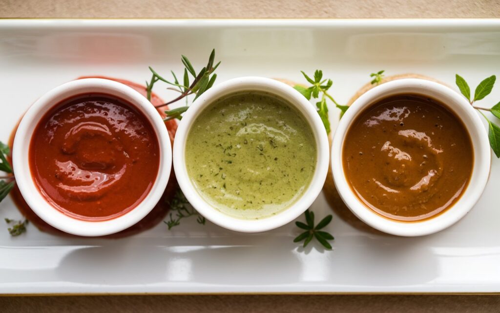 What are the three types of sauce for pates?